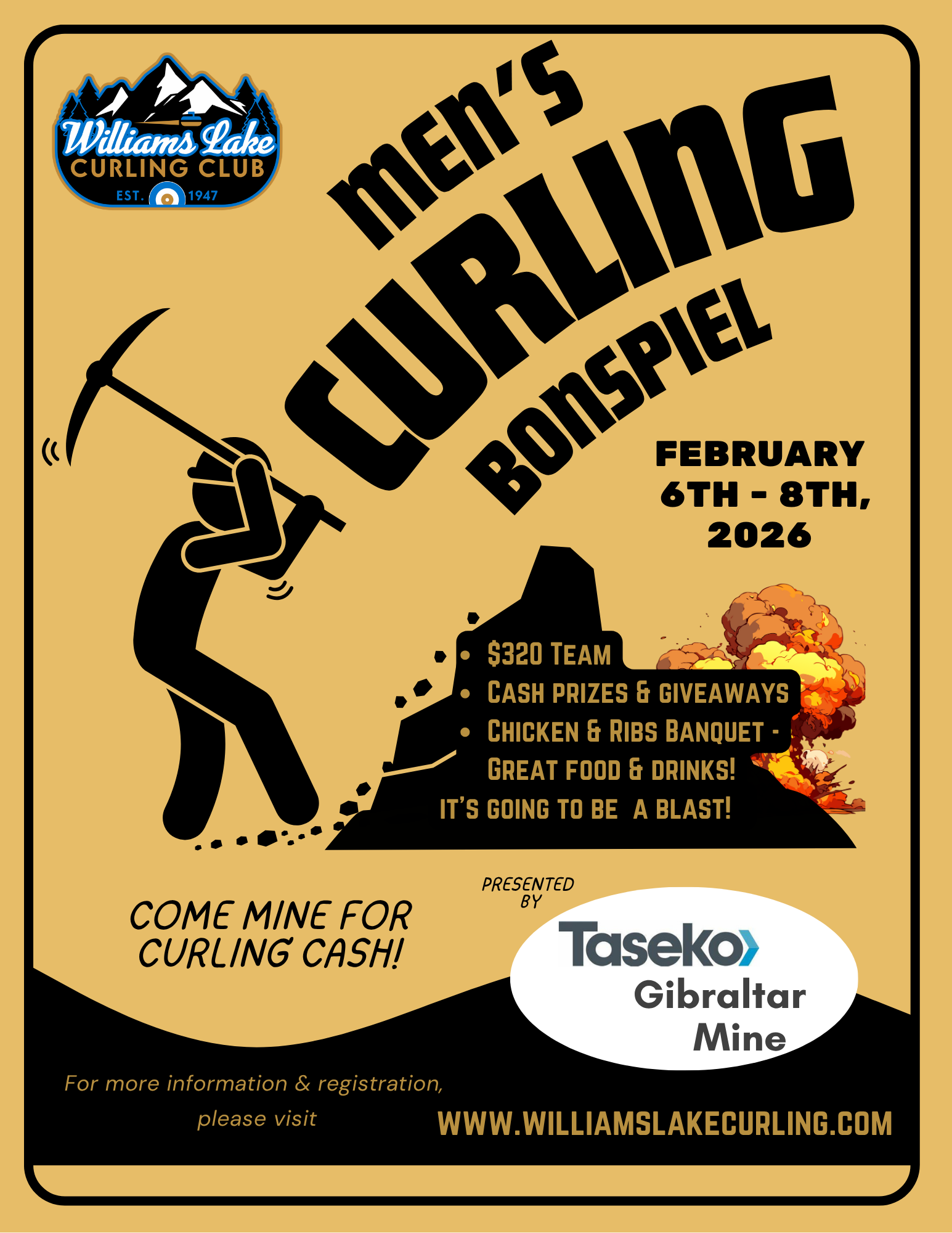 "Rock the Cariboo" Men's Bonspiel 2026 presented by Gibraltar Mines